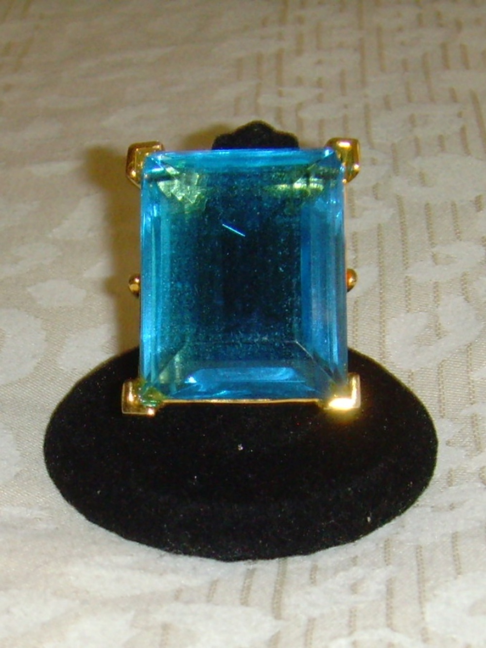 Kenneth J Lane (KJL) RARE Vintage Faux Blue Stone Ring (7) - Picture 3 of 11